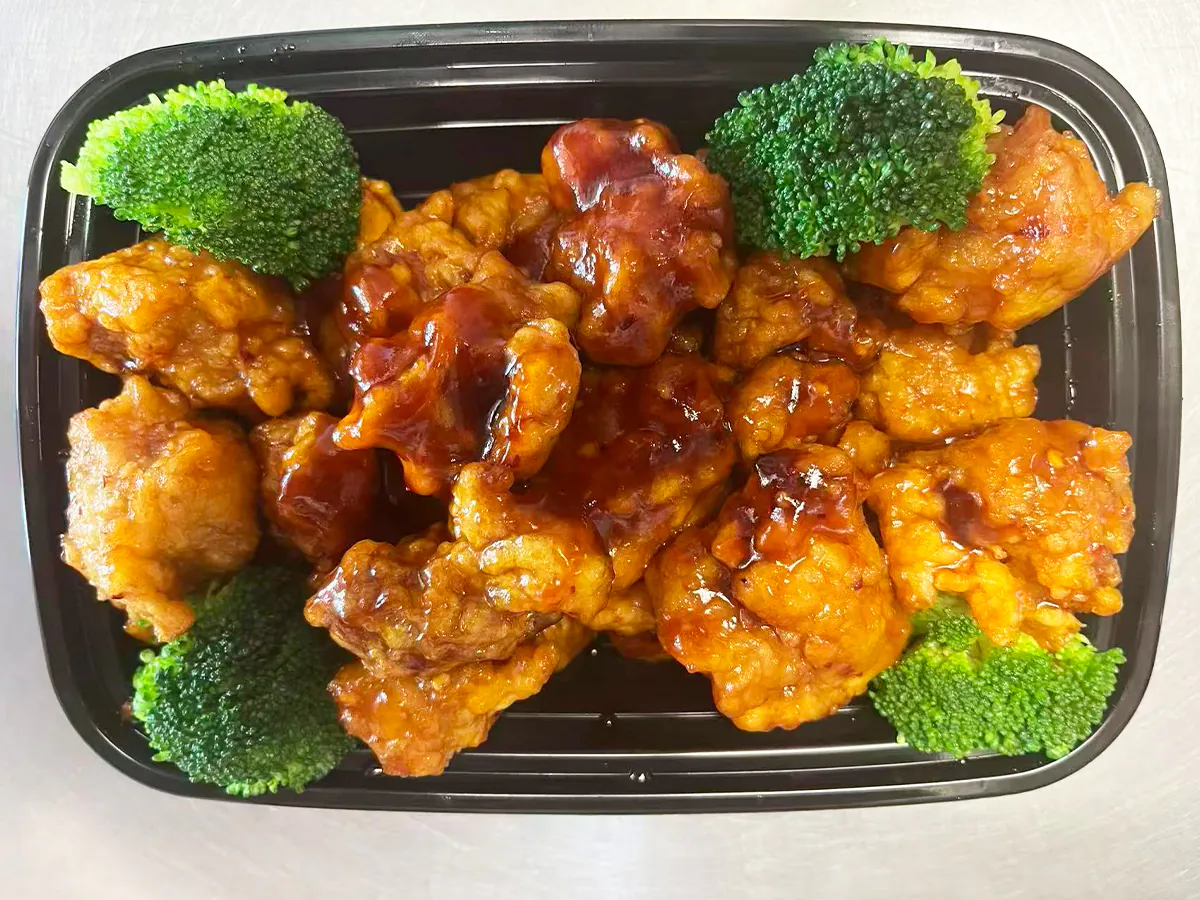 Grilled chicken & shrimp with savory fried rice at Orient Chef, a Asian Restaurant in Davie